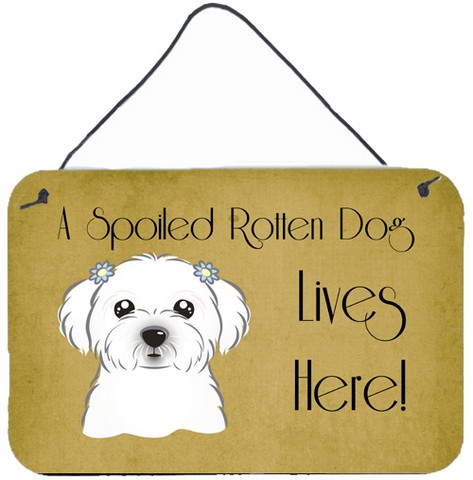 Maltese Spoiled Dog Lives Here Wall and Door Hanging Prints