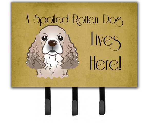 BB1464TH68 Cocker Spaniel Spoiled Dog Lives Here Leash & Key Holder