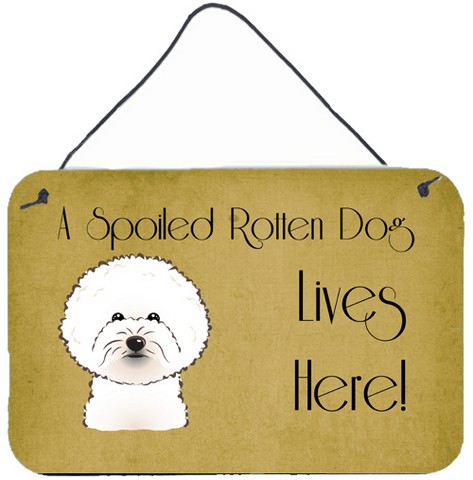 Bichon Frise Spoiled Dog Lives Here Wall and Door Hanging Prints