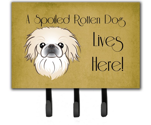 Pekingese Spoiled Dog Lives Here Leash & Key Holder