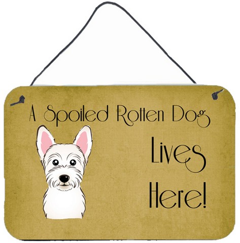 Westie Spoiled Dog Lives Here Wall and Door Hanging Prints