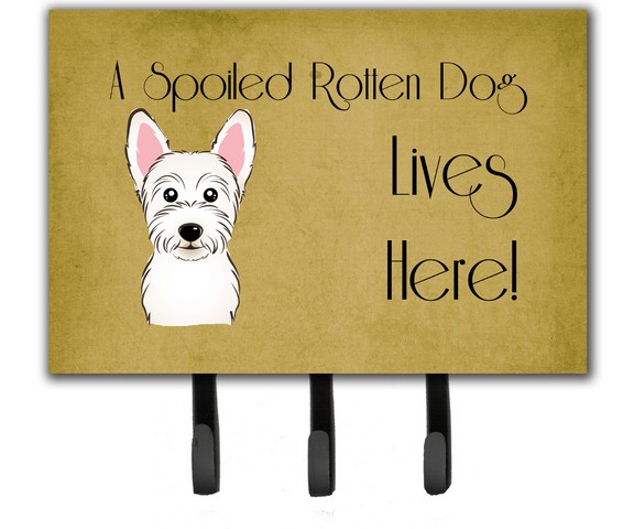 BB1474TH68 Westie Spoiled Dog Lives Here Leash & Key Holder