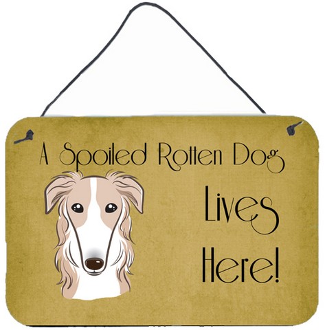 Borzoi Spoiled Dog Lives Here Wall and Door Hanging Prints