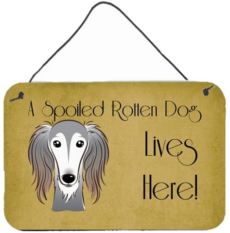 Saluki Spoiled Dog Lives Here Wall and Door Hanging Prints