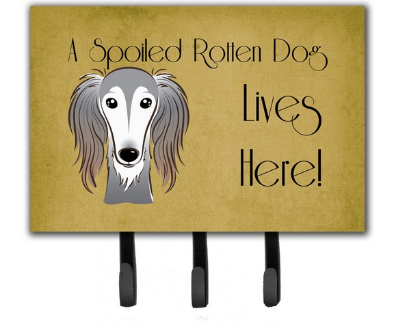 Saluki Spoiled Dog Lives Here Leash & Key Holder