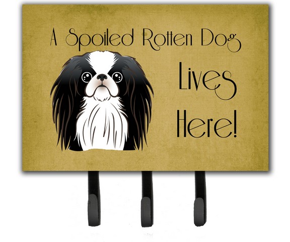BB1478TH68 Japanese Chin Spoiled Dog Lives Here Leash & Key Holder