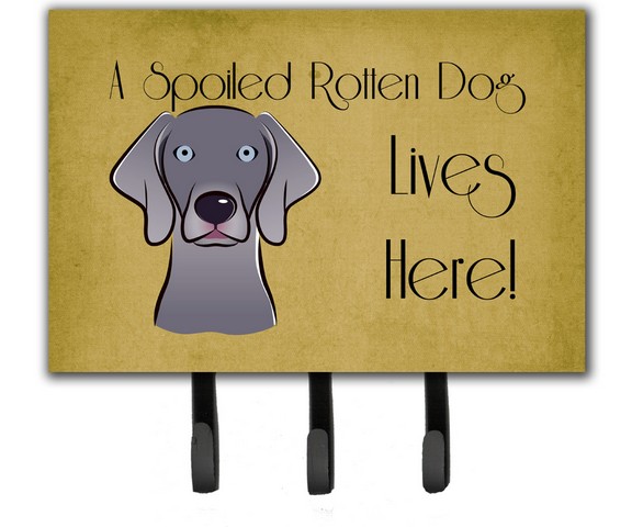 BB1479TH68 Weimaraner Spoiled Dog Lives Here Leash & Key Holder