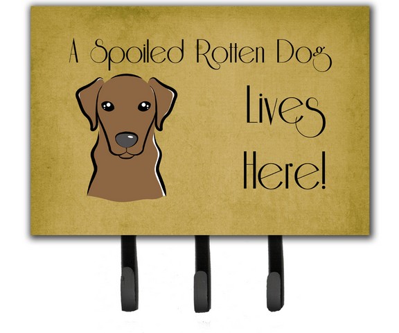 BB1482TH68 Chocolate Labrador Spoiled Dog Lives Here Leash & Key Holder