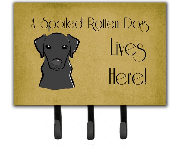 Black Labrador Spoiled Dog Lives Here Leash & Key Holder