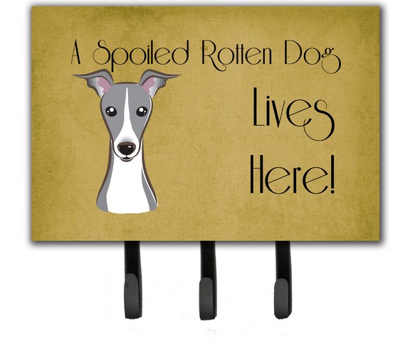 BB1484TH68 Italian Greyhound Spoiled Dog Lives Here Leash & Key Holder