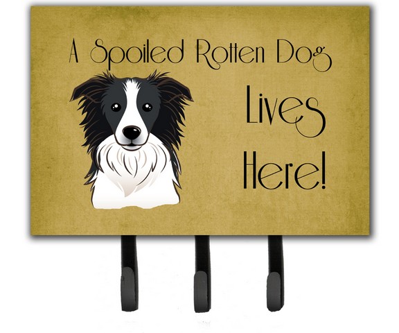 Border Collie Spoiled Dog Lives Here Leash & Key Holder