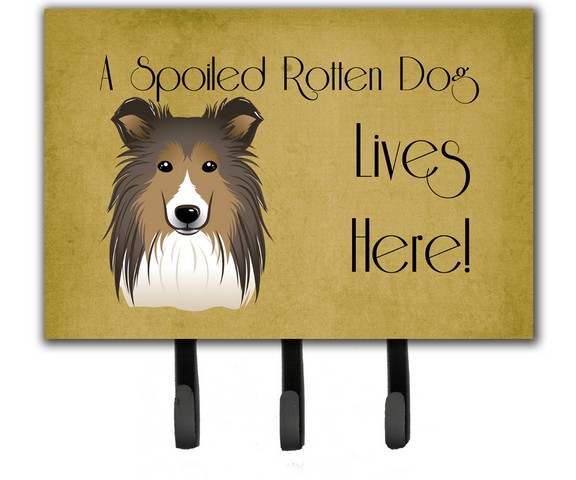 Sheltie Spoiled Dog Lives Here Leash & Key Holder