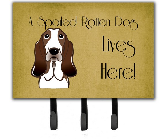 Basset Hound Spoiled Dog Lives Here Leash & Key Holder