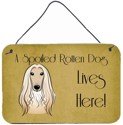 Afghan Hound Spoiled Dog Lives Here Wall and Door Hanging Prints