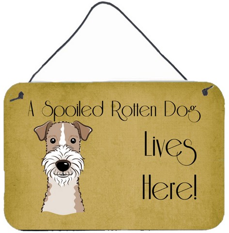Wire Haired Fox Terrier Spoiled Dog Lives Here Wall and Door Hanging Prints