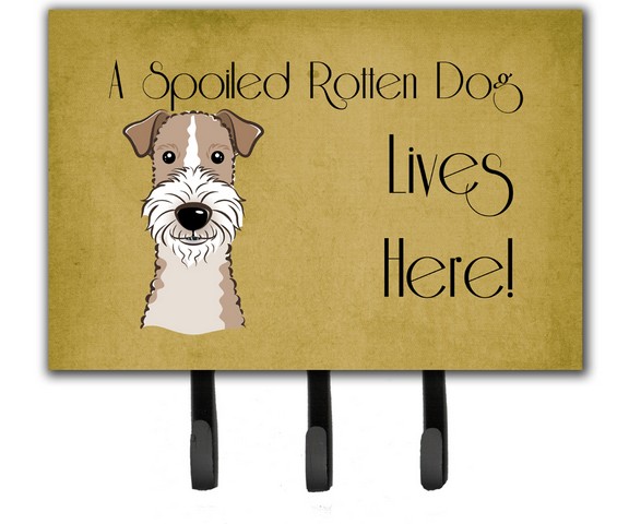 Wire Haired Fox Terrier Spoiled Dog Lives Here Leash & Key Holder