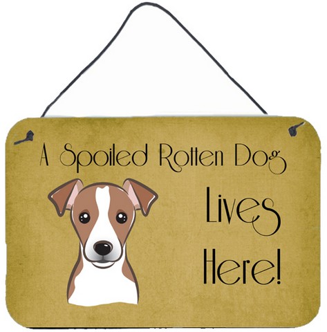 BB1508DS812 Jack Russell Terrier Spoiled Dog Lives Here Wall and Door Hanging Prints
