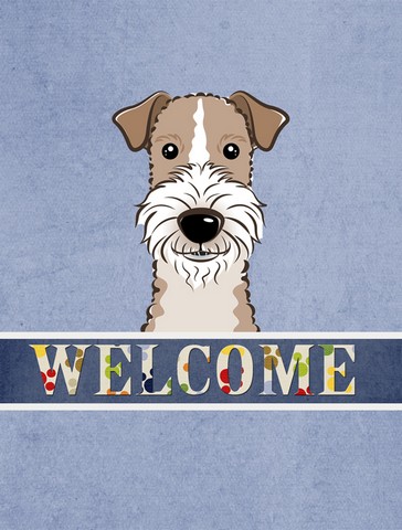 BB1433GF Wire Haired Fox Terrier Welcome Flag Garden Size