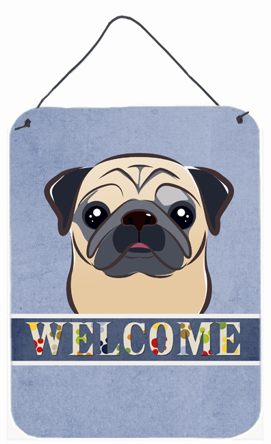 Fawn Pug Welcome Wall and Door Hanging Prints