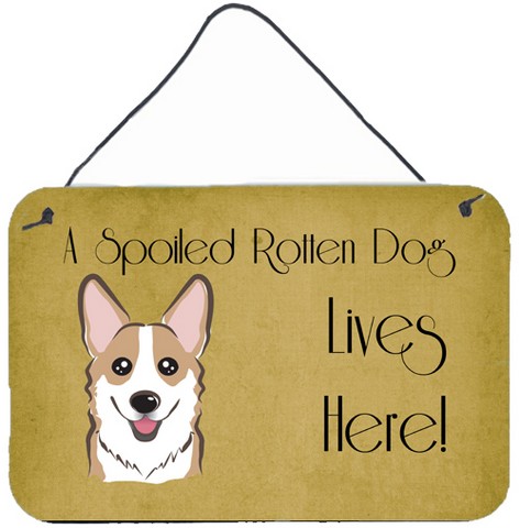 Sable Corgi Spoiled Dog Lives Here Wall and Door Hanging Prints