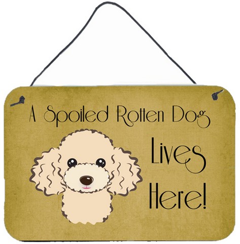 Buff Poodle Spoiled Dog Lives Here Wall and Door Hanging Prints
