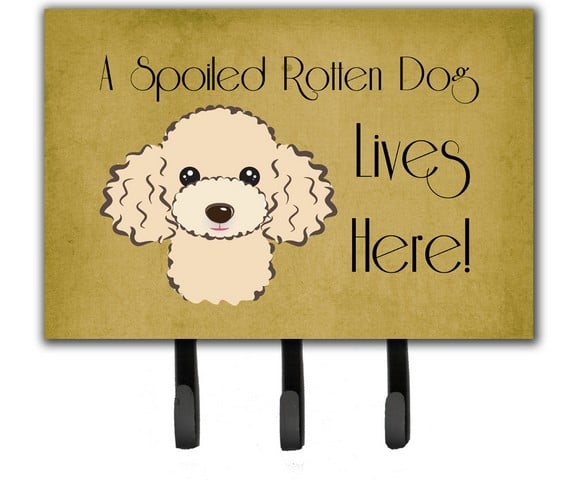 Buff Poodle Spoiled Dog Lives Here Leash & Key Holder
