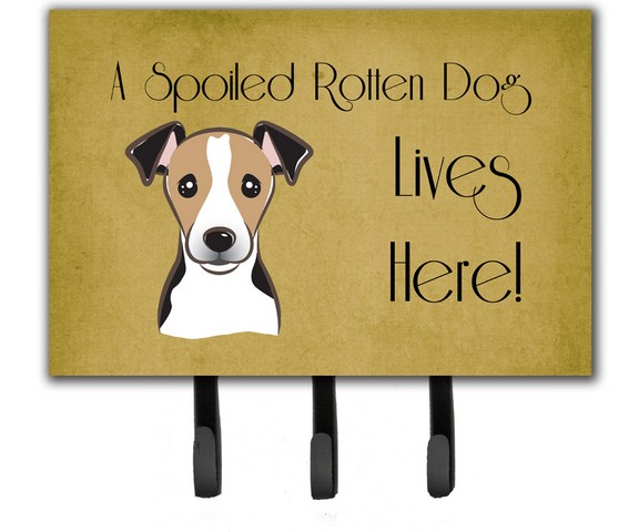 BB1509TH68 Jack Russell Terrier Spoiled Dog Lives Here Leash & Key Holder