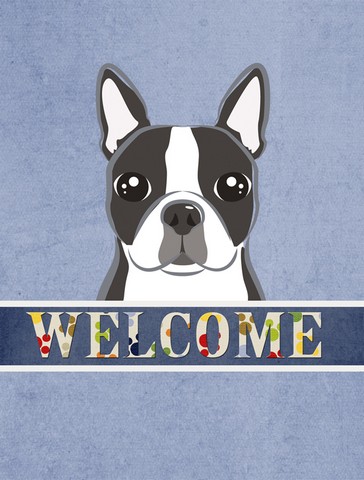 BB1389GF Boston Terrier Welcome Flag Garden Size