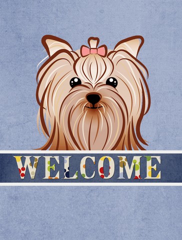 Yorkie Yorkishire Terrier Welcome Flag Garden Size