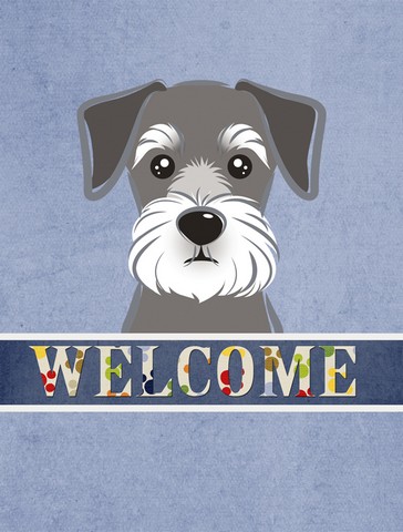 Schnauzer Welcome Flag Garden Size