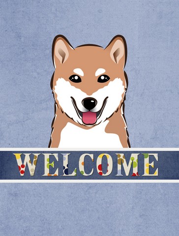 BB1411GF Shiba Inu Welcome Flag Garden Size