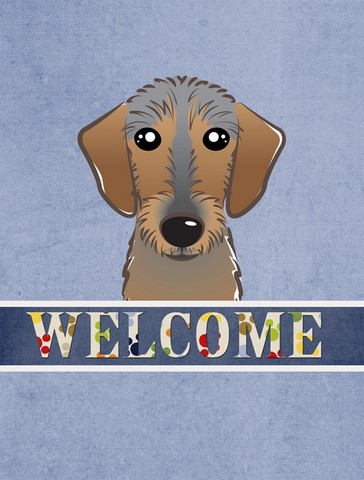 BB1419GF Wirehaired Dachshund Welcome Flag Garden Size
