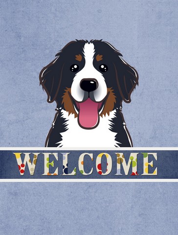 BB1423GF Bernese Mountain Dog Welcome Flag Garden Size