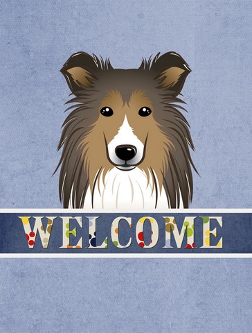 BB1428GF Sheltie Welcome Flag Garden Size