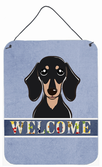 Smooth Black And Tan Dachshund Welcome Wall and Door Hanging Prints