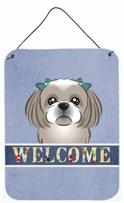 Gray Silver Shih Tzu Welcome Wall and Door Hanging Prints