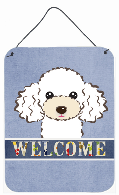 White Poodle Welcome Wall and Door Hanging Prints