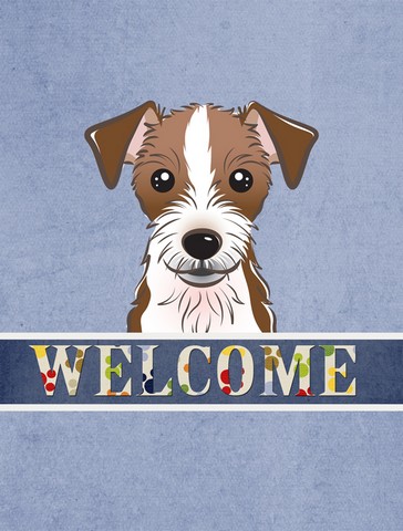 Jack Russell Terrier Welcome Flag Canvas House Size