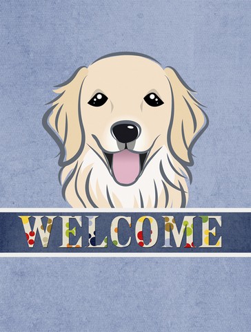 Golden Retriever Welcome Flag Canvas House Size