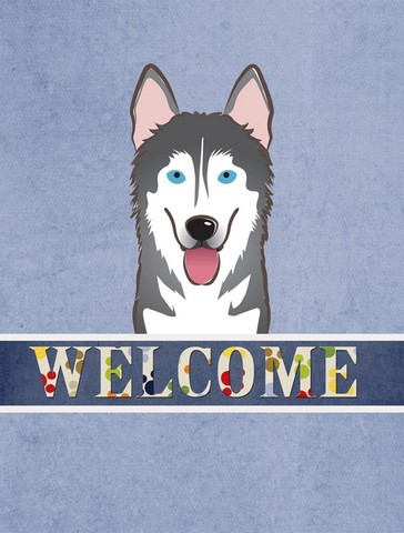 Alaskan Malamute Welcome Flag Canvas House Size