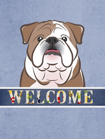 English Bulldog Welcome Flag Canvas House Size