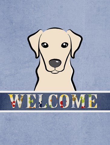 Yellow Labrador Welcome Flag Canvas House Size