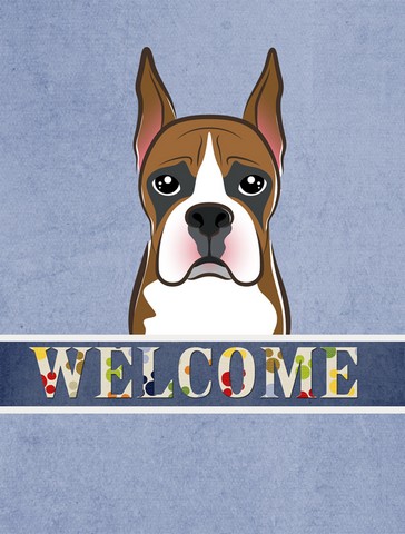 Boxer Welcome Flag Canvas House Size