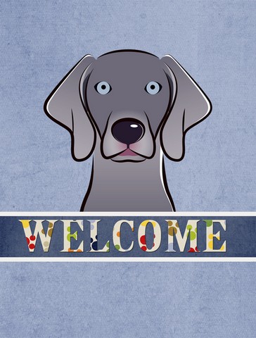 Weimaraner Welcome Flag Canvas House Size