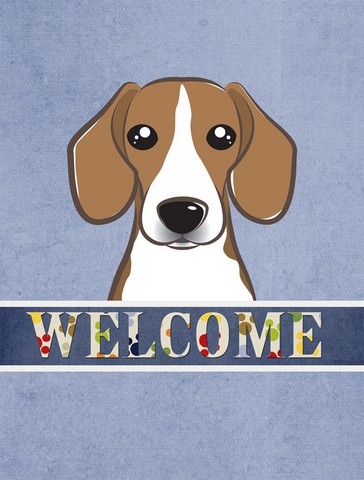 Beagle Welcome Flag Canvas House Size