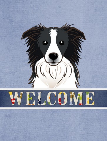 Border Collie Welcome Flag Canvas House Size
