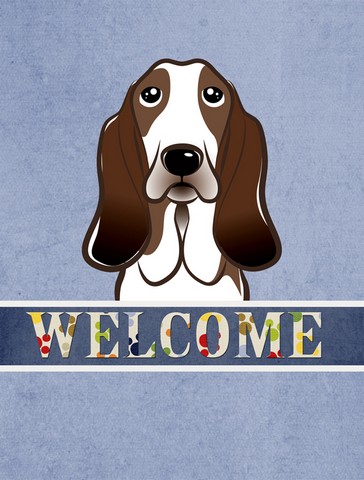 Basset Hound Welcome Flag Canvas House Size