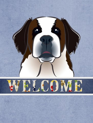 Saint Bernard Welcome Flag Canvas House Size
