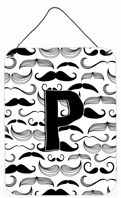 Letter P Moustache Initial Wall and Door Hanging Prints