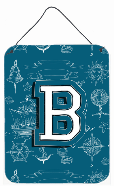Letter B Sea Doodles Initial Alphabet Wall and Door Hanging Prints